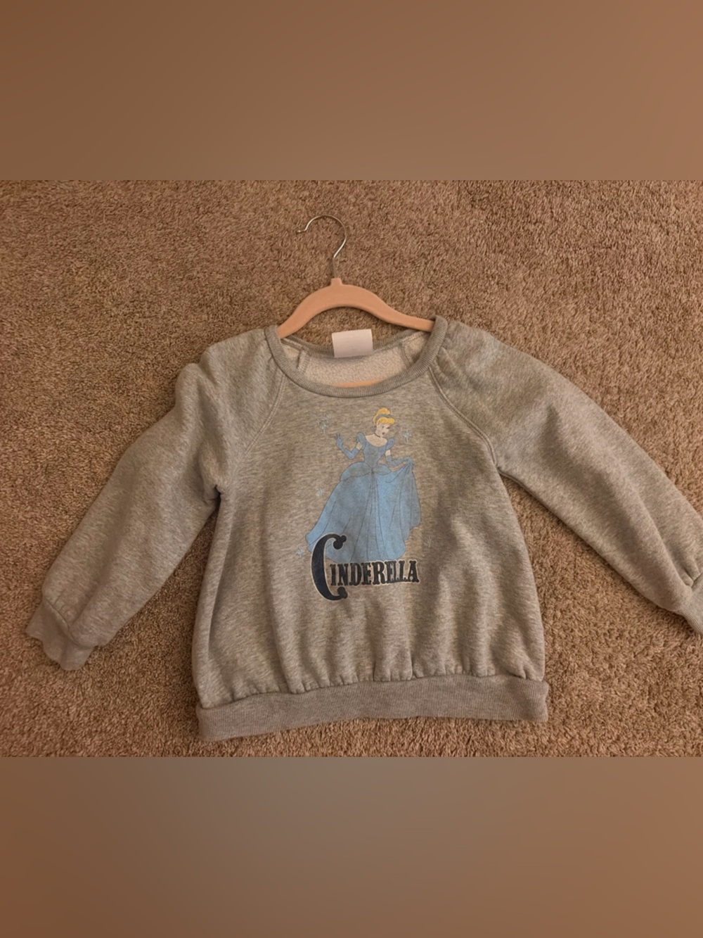 GAP Gray Cinderella Pullover Sweatshirt with Blue Graphic